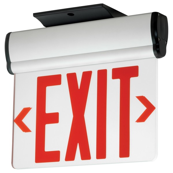 Compass Edge-Lit LED Emergency Exit, Surface Mt, Double Face, Red CELS2RN